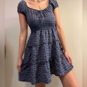Checkered babydoll dress